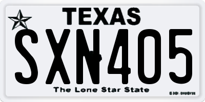 TX license plate SXN405