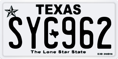 TX license plate SYC962