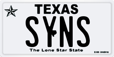 TX license plate SYNS