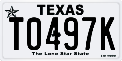 TX license plate T0497K