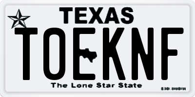 TX license plate T0EKNF