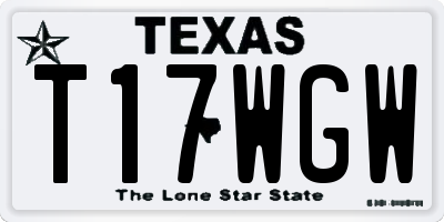 TX license plate T17WGW