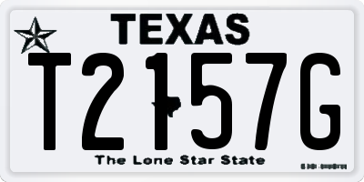 TX license plate T2157G