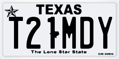 TX license plate T21MDY