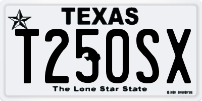 TX license plate T250SX