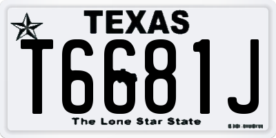 TX license plate T6681J