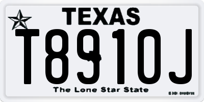 TX license plate T8910J