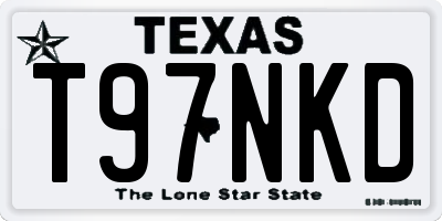 TX license plate T97NKD