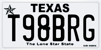 TX license plate T98BRG