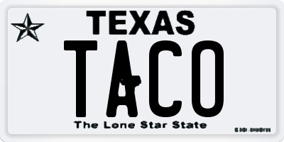 TX license plate TACO