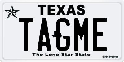 TX license plate TAGME