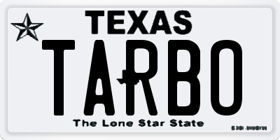 TX license plate TARBO