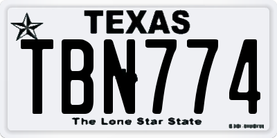 TX license plate TBN774