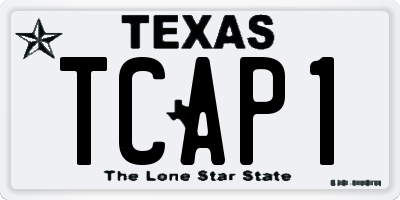 TX license plate TCAP1