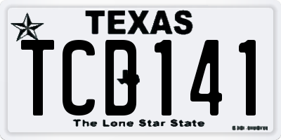 TX license plate TCD141