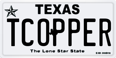 TX license plate TCOPPER