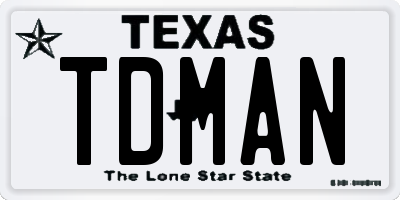 TX license plate TDMAN