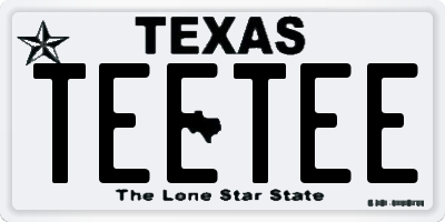 TX license plate TEETEE