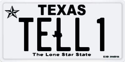 TX license plate TELL1