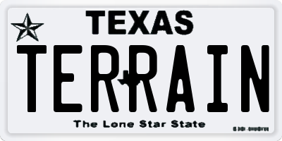 TX license plate TERRAIN