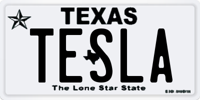 TX license plate TESLA