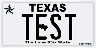 TX license plate TEST