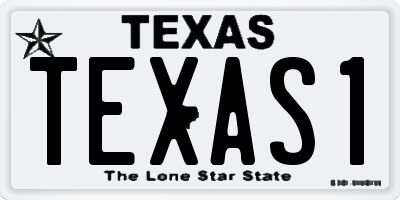 TX license plate TEXAS1