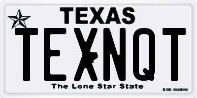 TX license plate TEXNQT