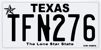 TX license plate TFN276