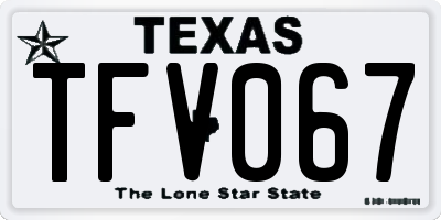 TX license plate TFV067