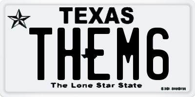 TX license plate THEM6