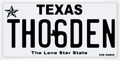 TX license plate THO6DEN