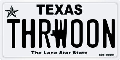 TX license plate THRWOON