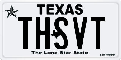 TX license plate THSVT