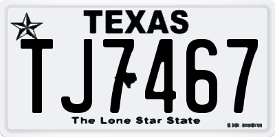 TX license plate TJ7467