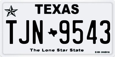 TX license plate TJN9543