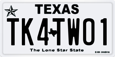 TX license plate TK4TWO1