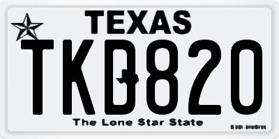 TX license plate TKD820