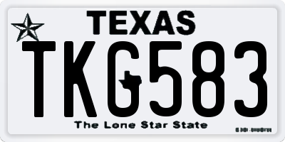 TX license plate TKG583