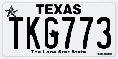 TX license plate TKG773