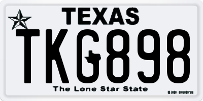 TX license plate TKG898