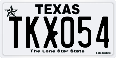 TX license plate TKX054