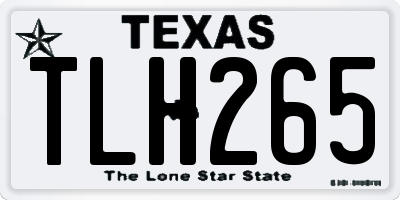 TX license plate TLH265