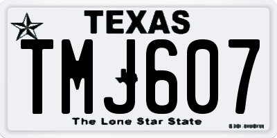 TX license plate TMJ607