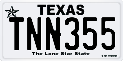 TX license plate TNN355