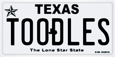 TX license plate TOODLES