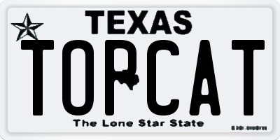 TX license plate TOPCAT