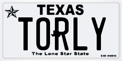 TX license plate TORLY