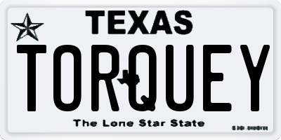 TX license plate TORQUEY