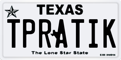 TX license plate TPRATIK